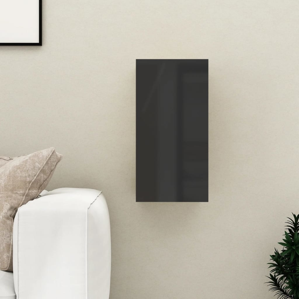 Tv-meubel 30,5x30x60 cm spaanplaat hoogglans zwart