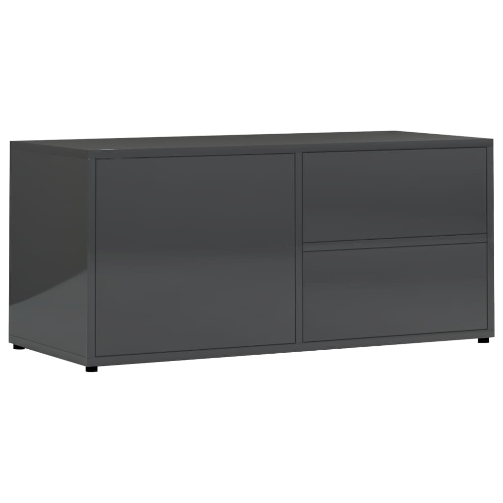 Tv-meubel 80x34x36 cm spaanplaat hoogglans grijs