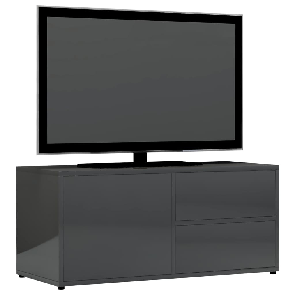 Tv-meubel 80x34x36 cm spaanplaat hoogglans grijs