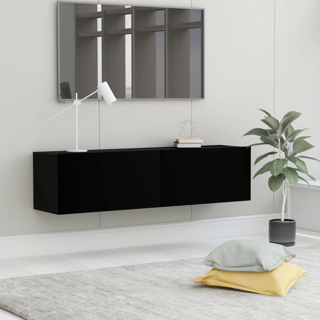 Tv-meubel 120x30x30 cm bewerkt hout zwart