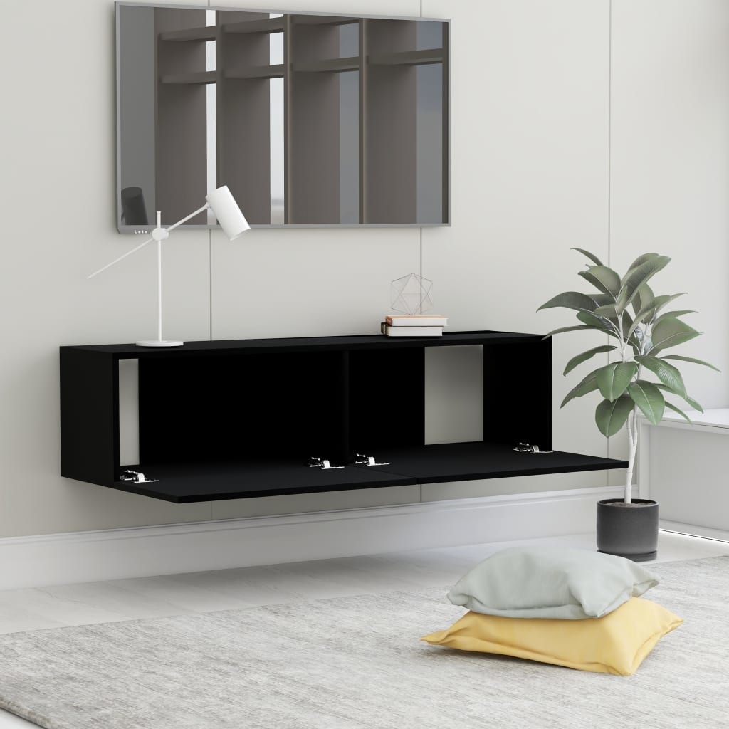 Tv-meubel 120x30x30 cm bewerkt hout zwart