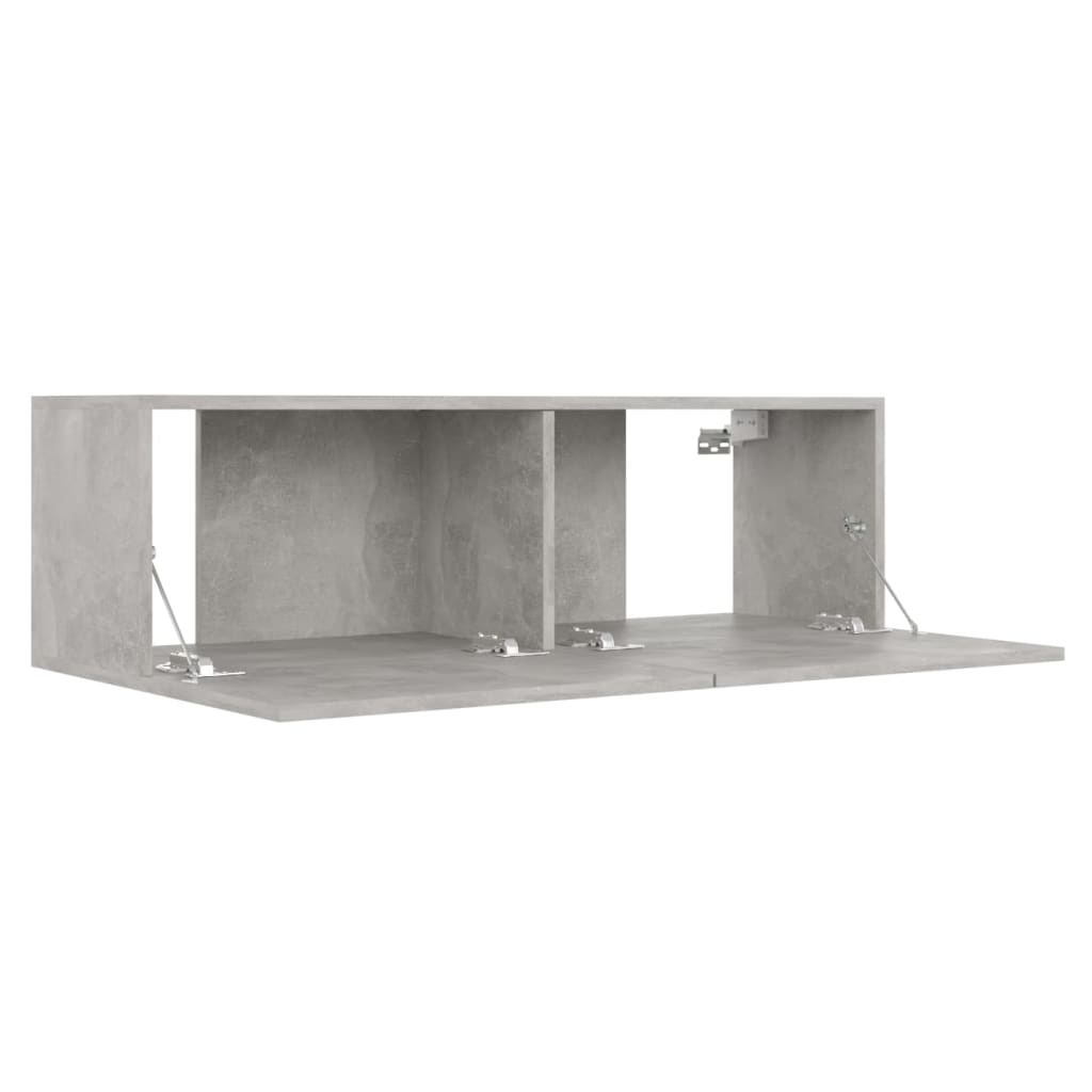 Tv-meubel 100x30x30 cm bewerkt hout betongrijs