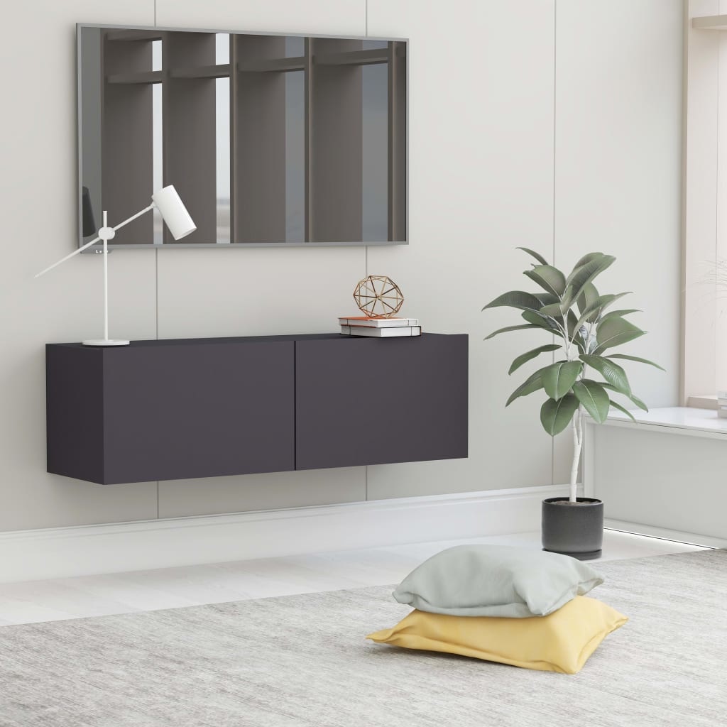 Tv-meubel 100x30x30 cm bewerkt hout grijs