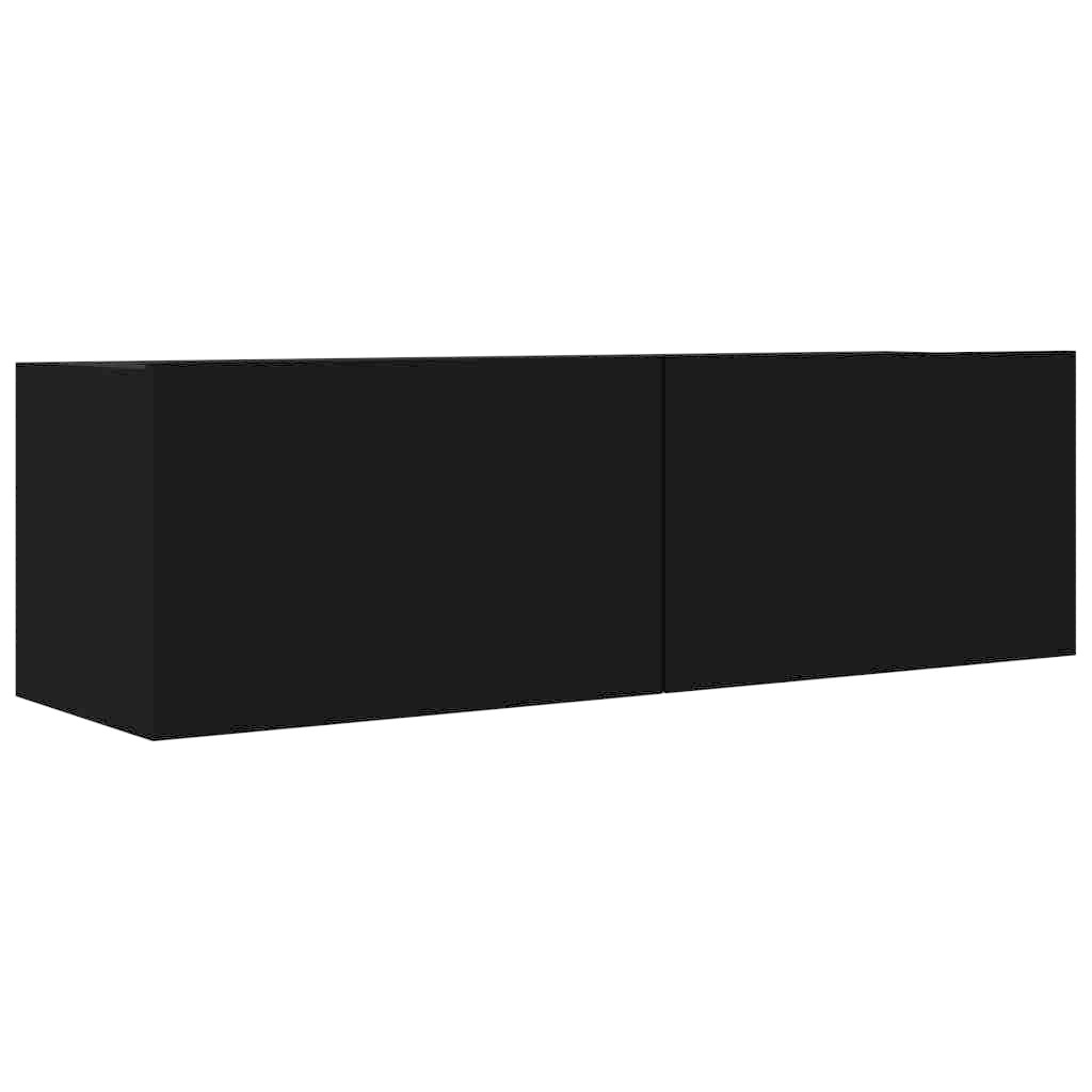 Tv-meubel 100x30x30 cm bewerkt hout zwart