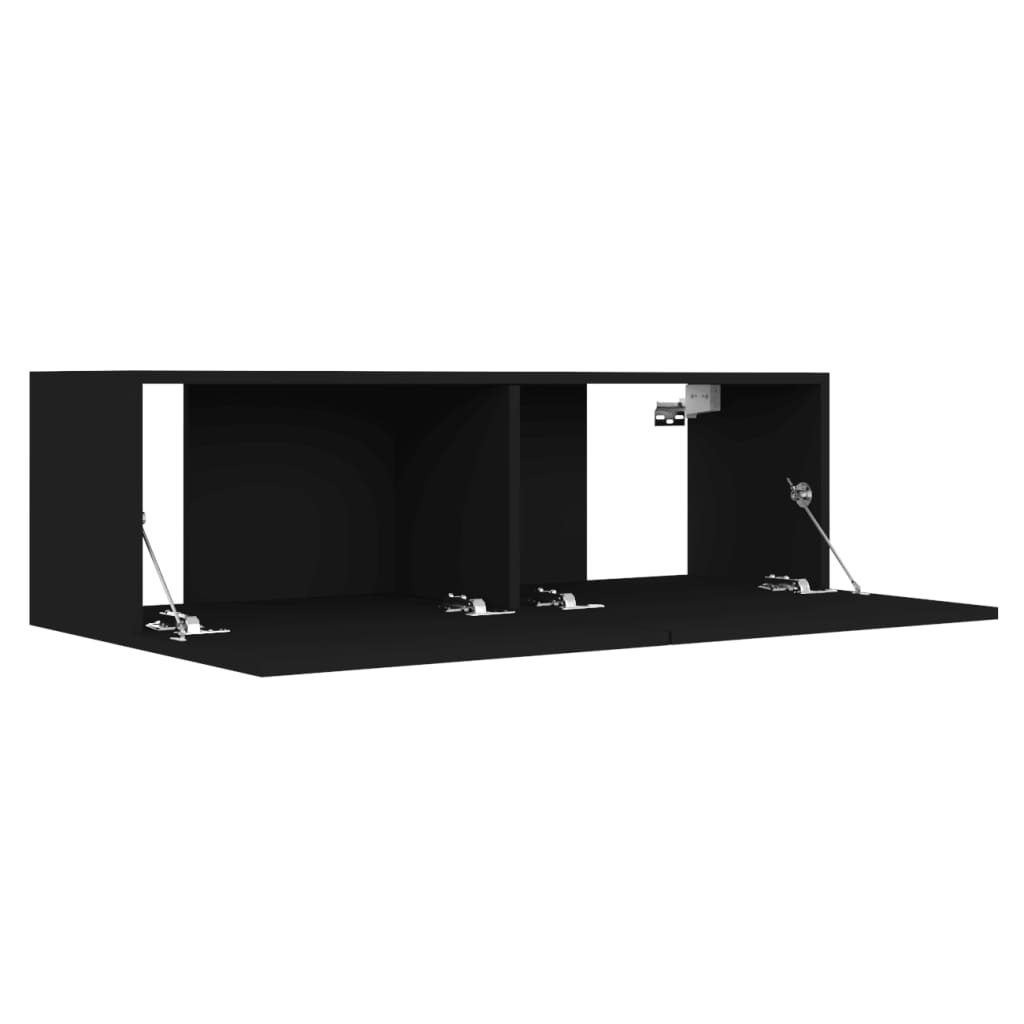 Tv-meubel 100x30x30 cm bewerkt hout zwart