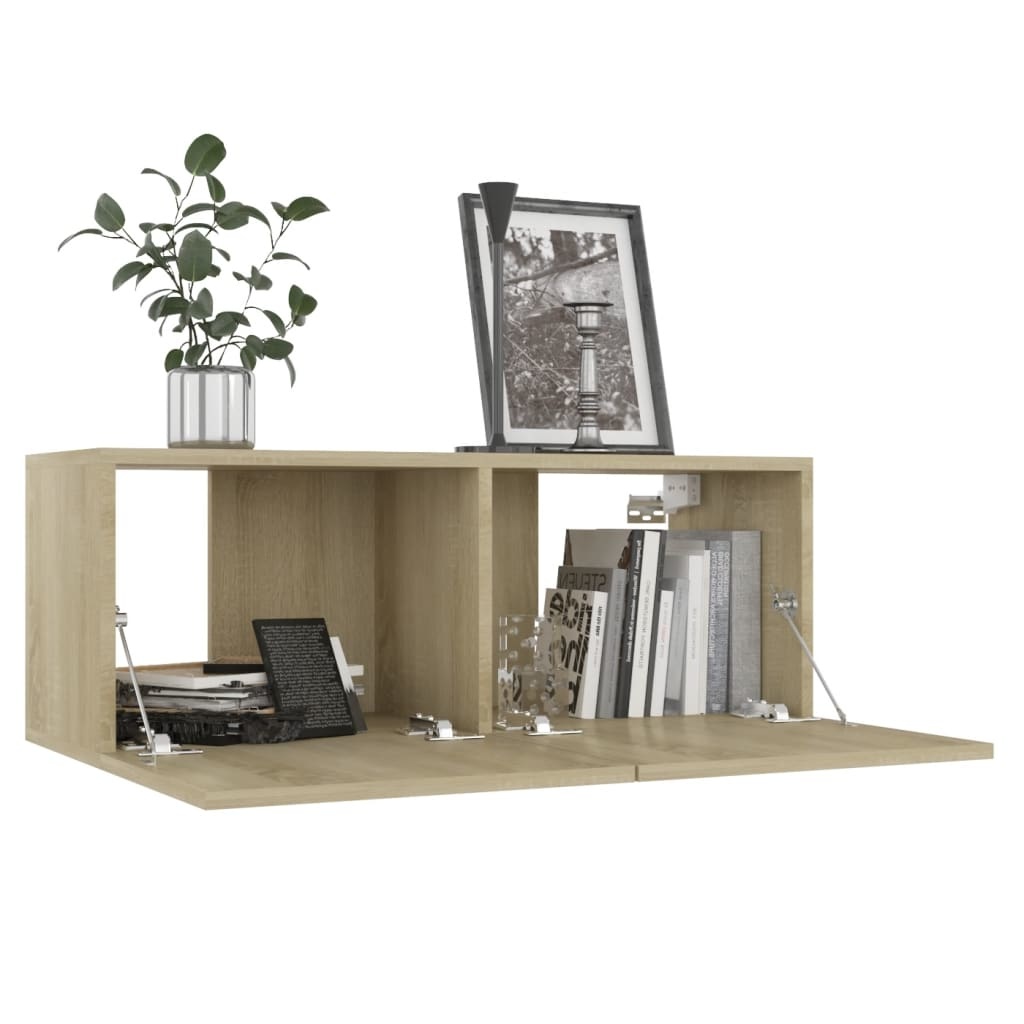 Tv-meubel 80x30x30 cm bewerkt hout sonoma eikenkleurig