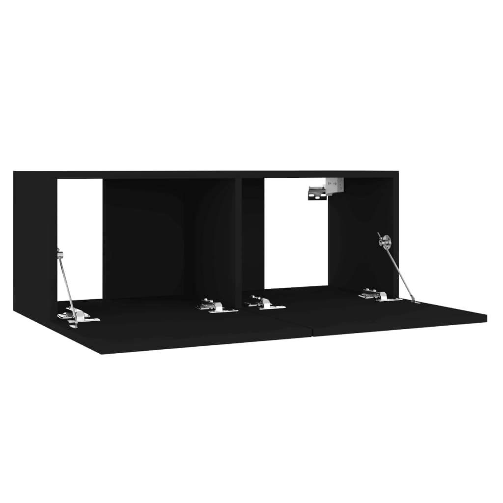 Tv-meubel 80x30x30 cm bewerkt hout zwart