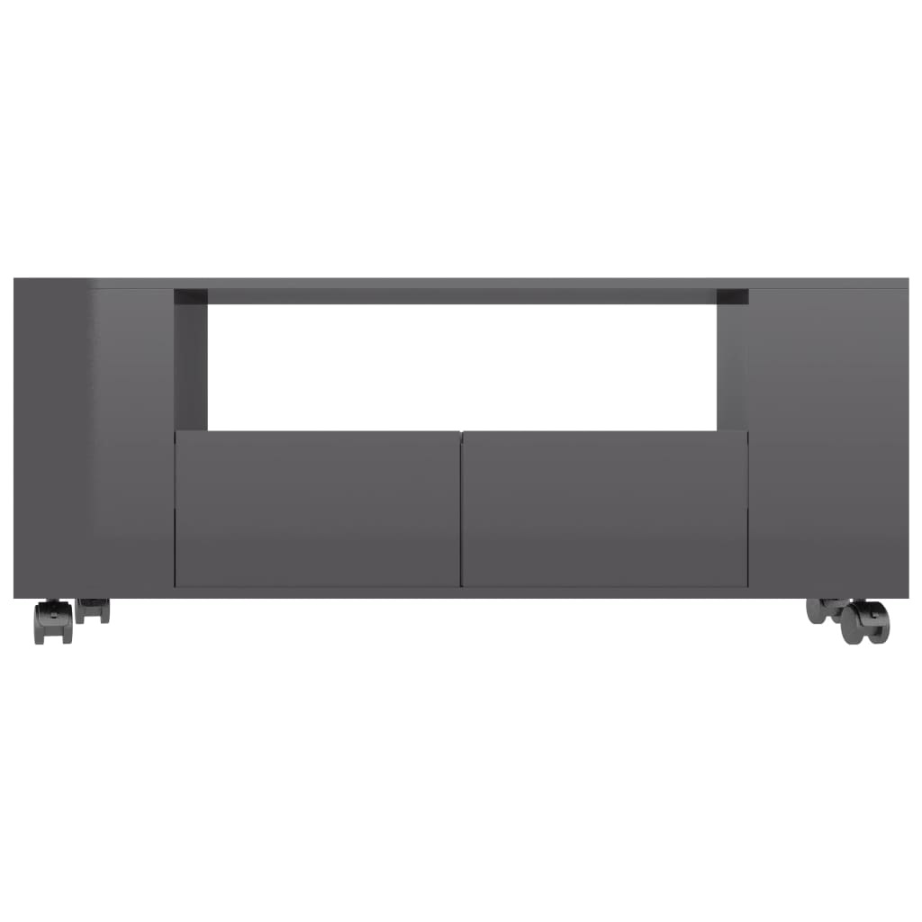 Tv-meubel 120x35x48 cm bewerkt hout hoogglans grijs
