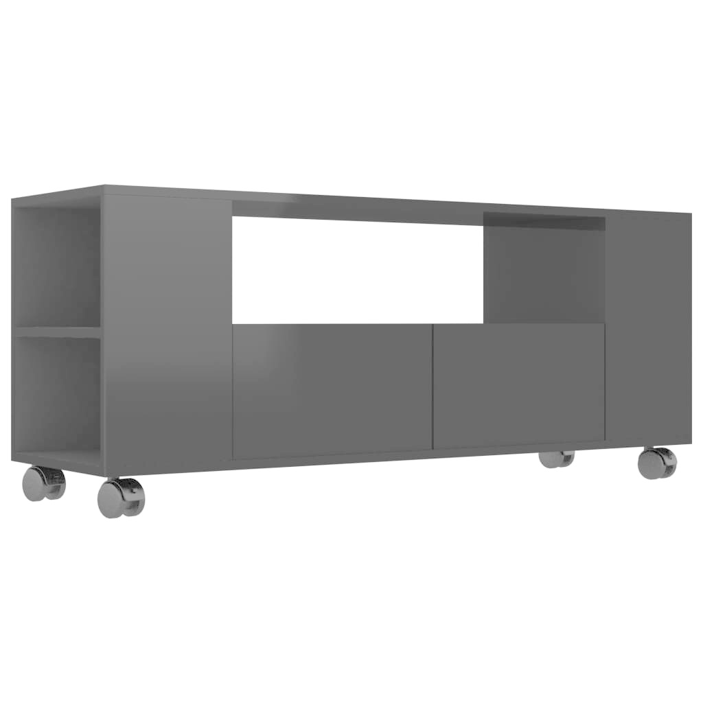 Tv-meubel 120x35x43 cm bewerkt hout hoogglans zwart