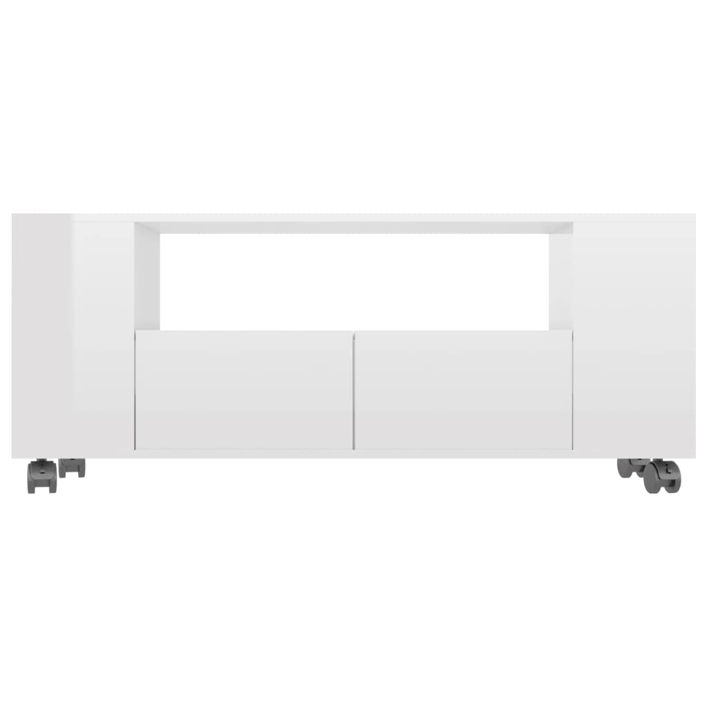 Tv-meubel 120x35x48 cm bewerkt hout hoogglans wit