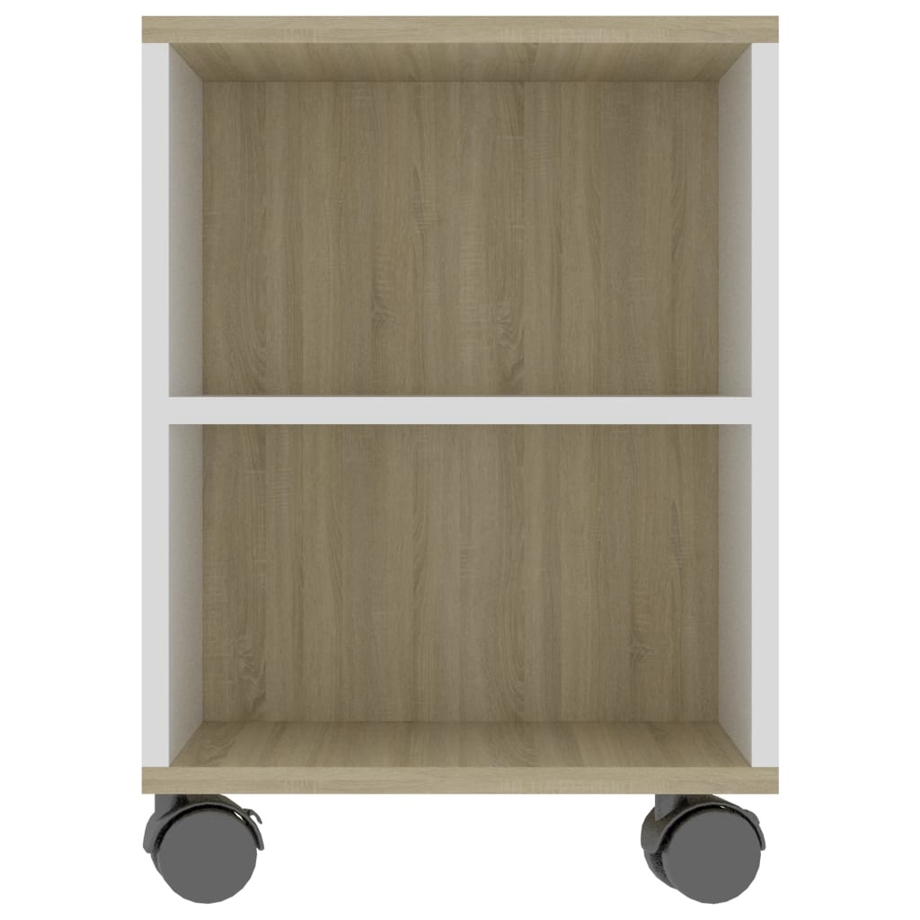 Tv-meubel 120x35x43 cm bewerkt hout wit en sonoma eikenkleurig