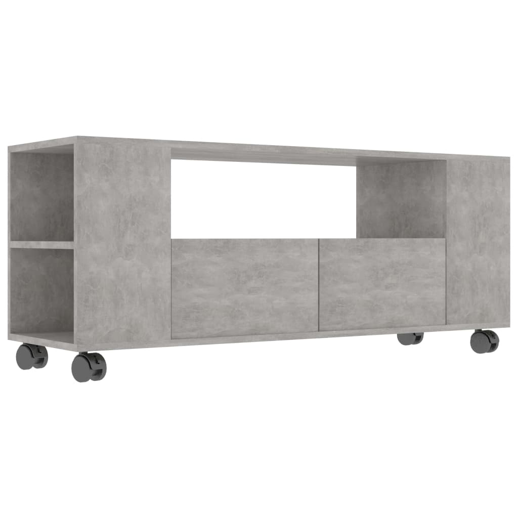Tv-meubel 120x35x48 cm bewerkt hout betongrijs