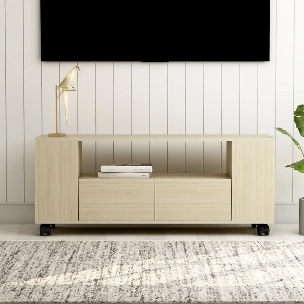 Tv-meubel 120x35x48 cm bewerkt hout sonoma eikenkleurig