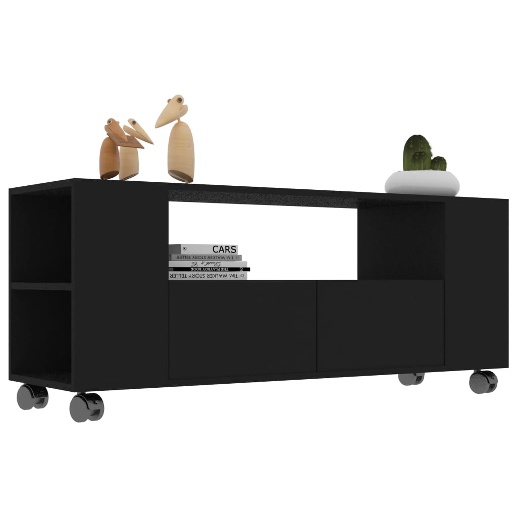 Tv-meubel 120x35x48 cm bewerkt hout zwart