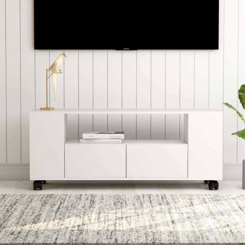 Tv-meubel 120x35x43 cm bewerkt hout wit