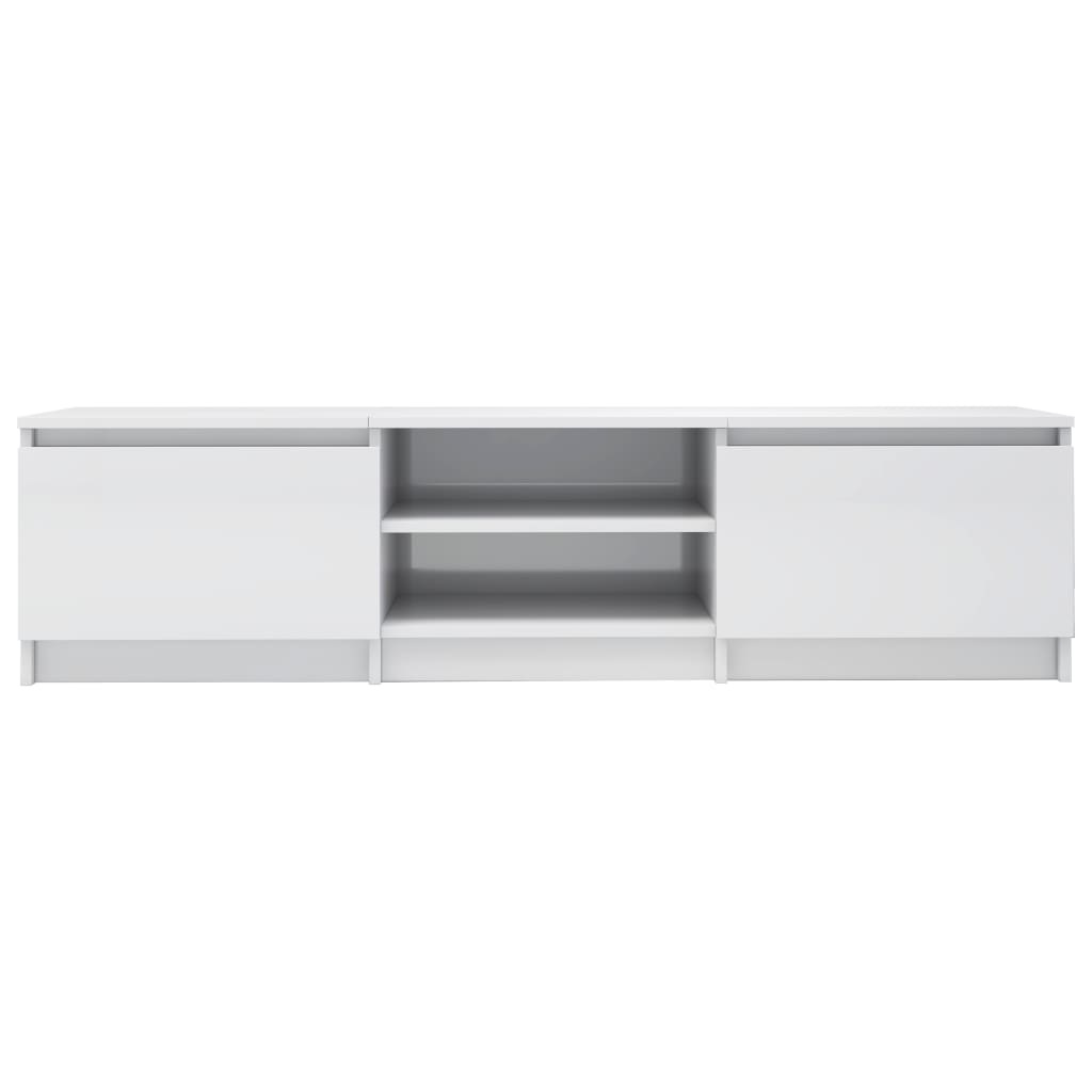 Tv-meubel 140x40x35,5 cm bewerkt hout hoogglans wit