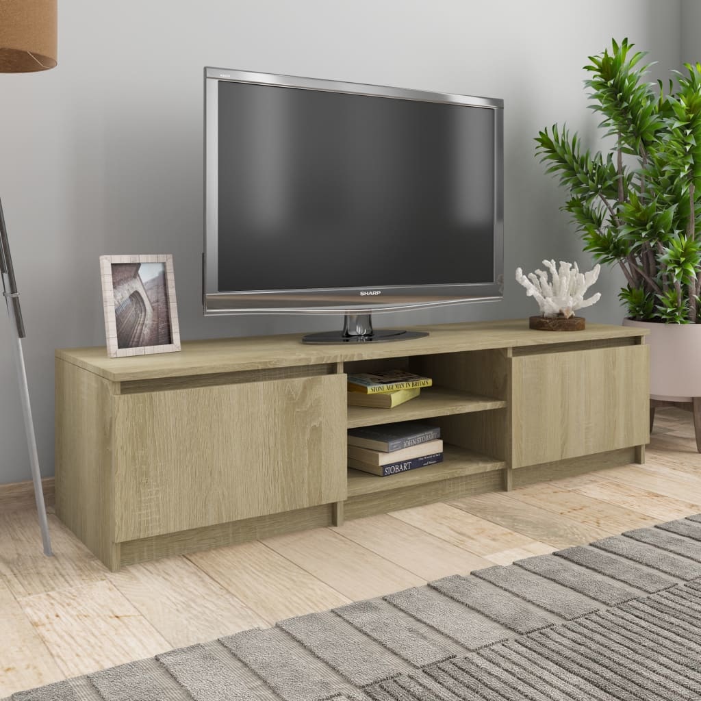 Tv-meubel 140x40x35,5 cm bewerkt hout sonoma eikenkleurig