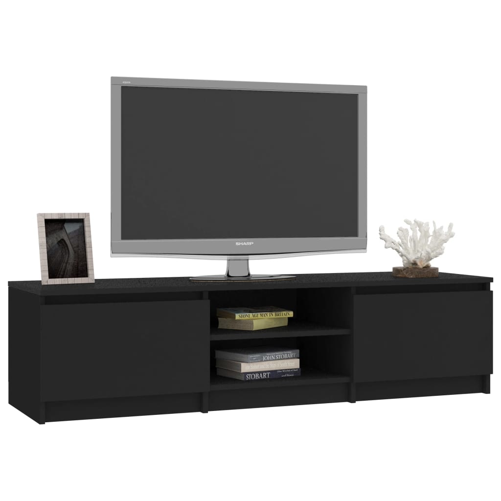Tv-meubel 140x40x35,5 cm bewerkt hout zwart