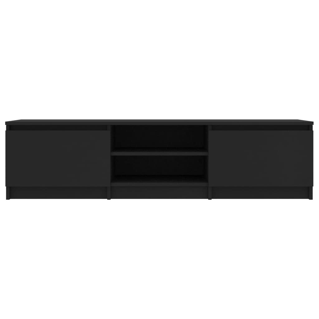 Tv-meubel 140x40x35,5 cm bewerkt hout zwart