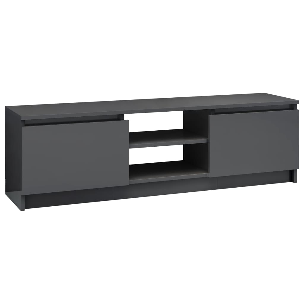 Tv-meubel 120x30x35,5 cm bewerkt hout hoogglans grijs