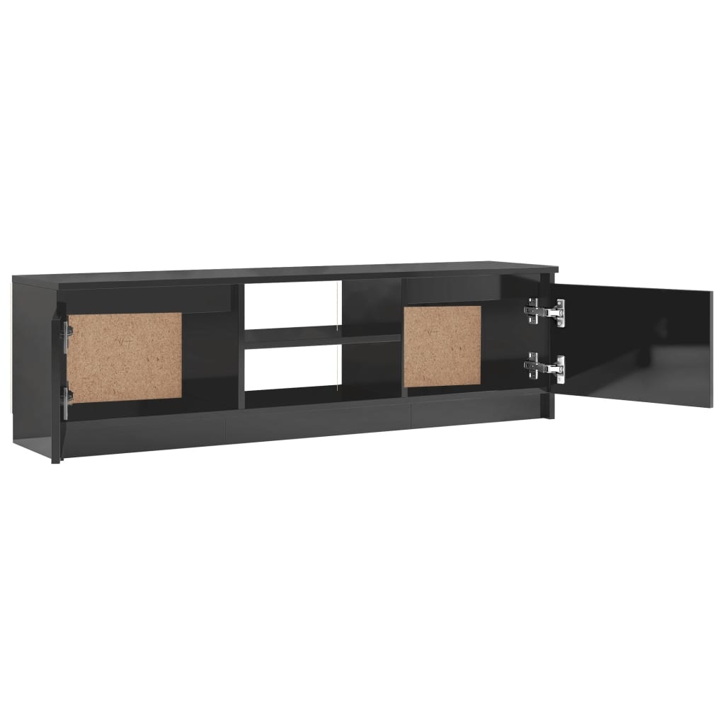 Tv-meubel 120x30x35,5 cm bewerkt hout hoogglans grijs