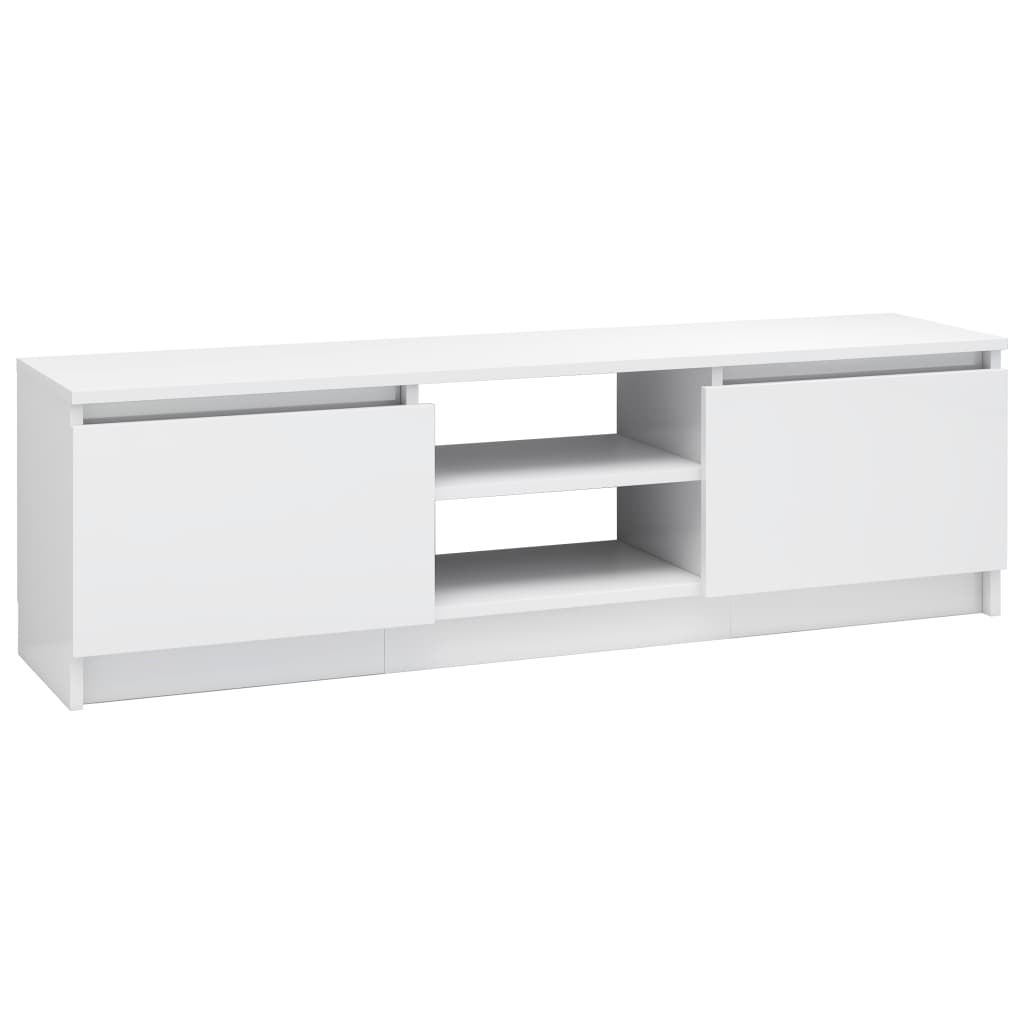 Tv-meubel 120x30x35,5 cm bewerkt hout hoogglans wit