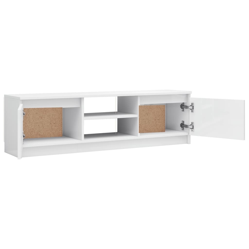 Tv-meubel 120x30x35,5 cm bewerkt hout hoogglans wit