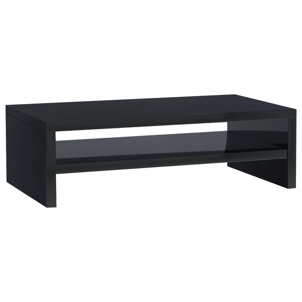 Monitorstandaard 42x24x13 cm bewerkt hout hoogglans zwart