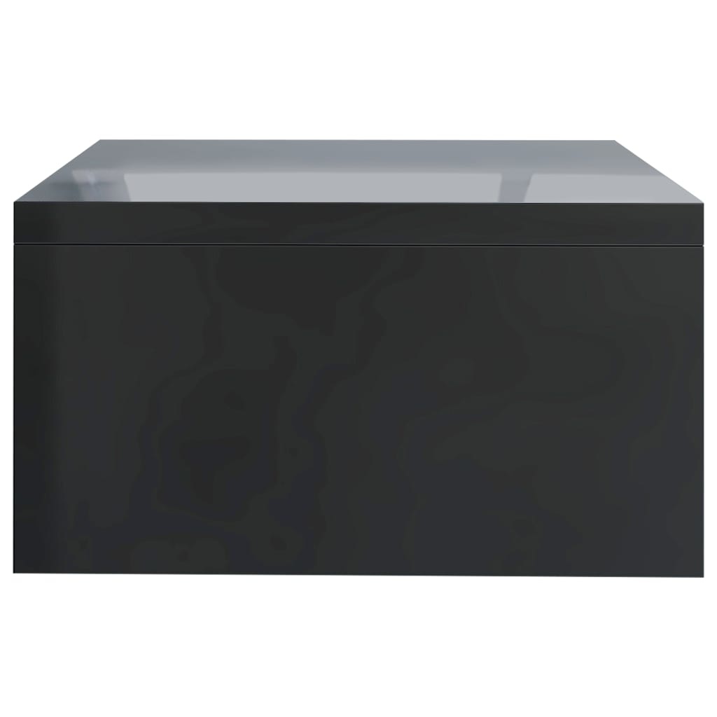 Monitorstandaard 42x24x13 cm bewerkt hout hoogglans zwart