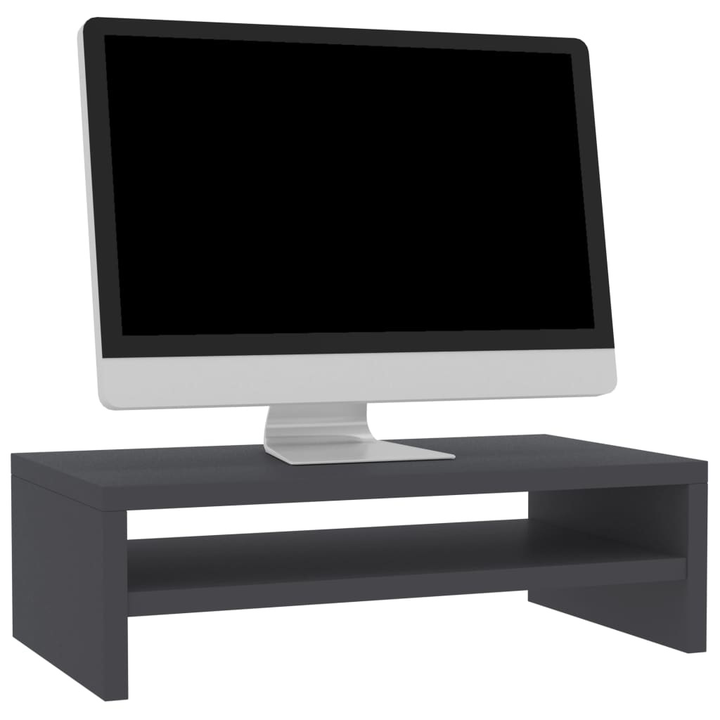 Monitorstandaard 42x24x13 cm bewerkt hout grijs