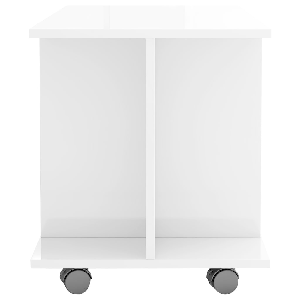 Tv-meubel met wieltjes 80x40x40 cm spaanplaat hoogglans wit