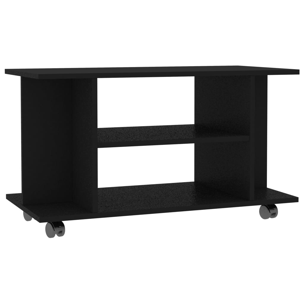 Tv-meubel met wieltjes 80x40x40 cm spaanplaat zwart