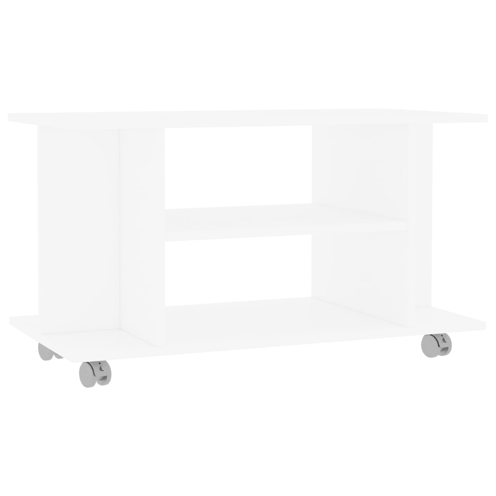 Tv-meubel met wieltjes 80x40x40 cm spaanplaat wit