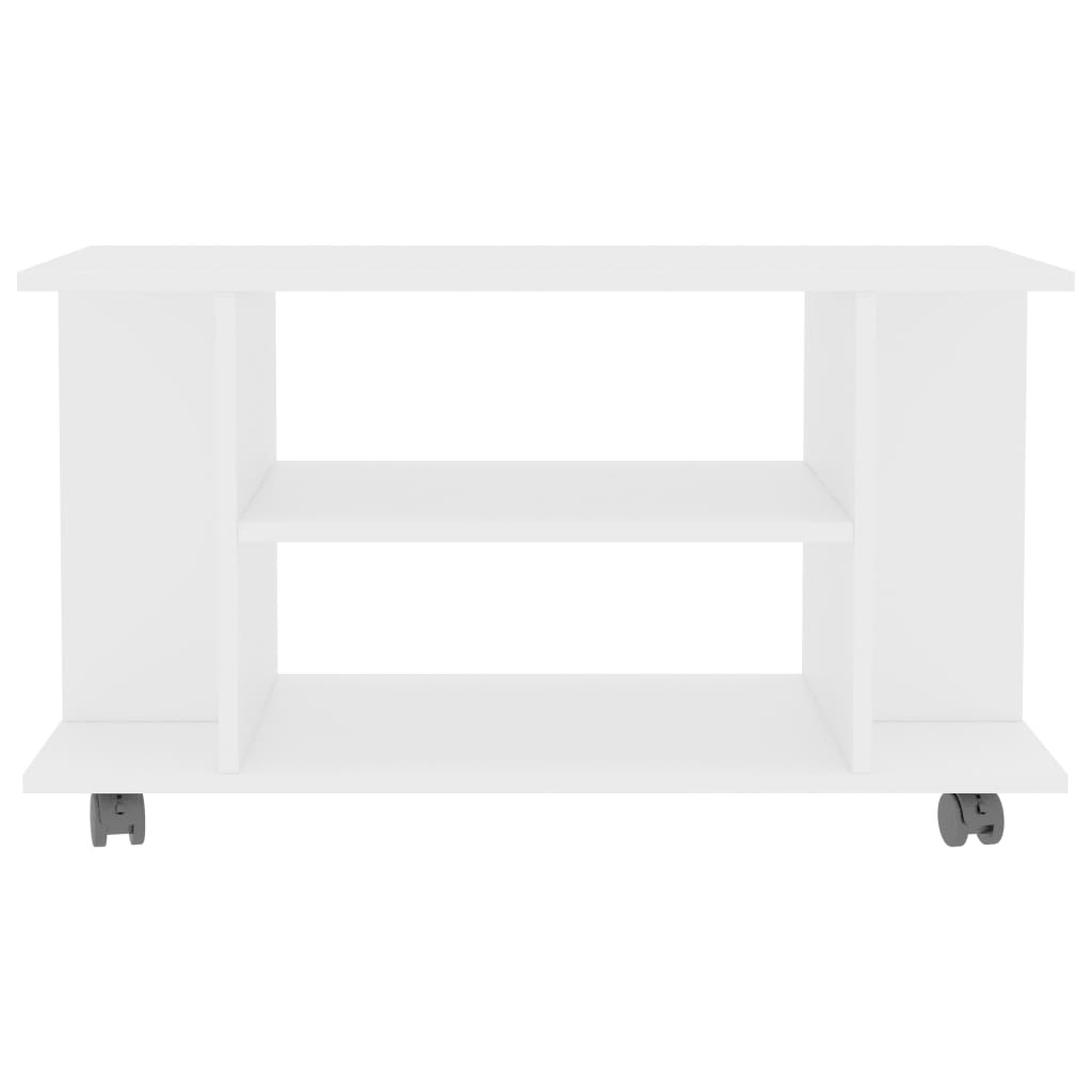 Tv-meubel met wieltjes 80x40x40 cm spaanplaat wit