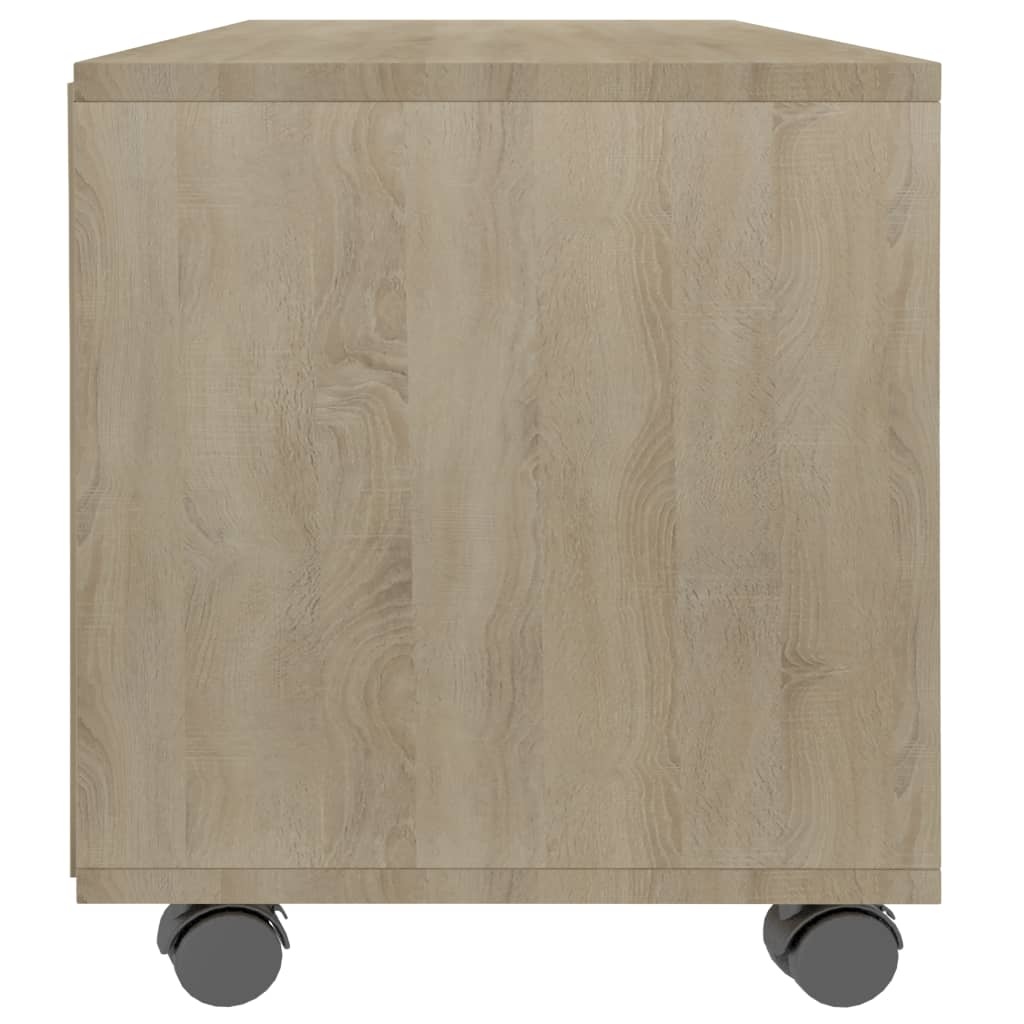 Tv-meubel met wieltjes 90x35x35 cm spaanplaat sonoma eikenkleur
