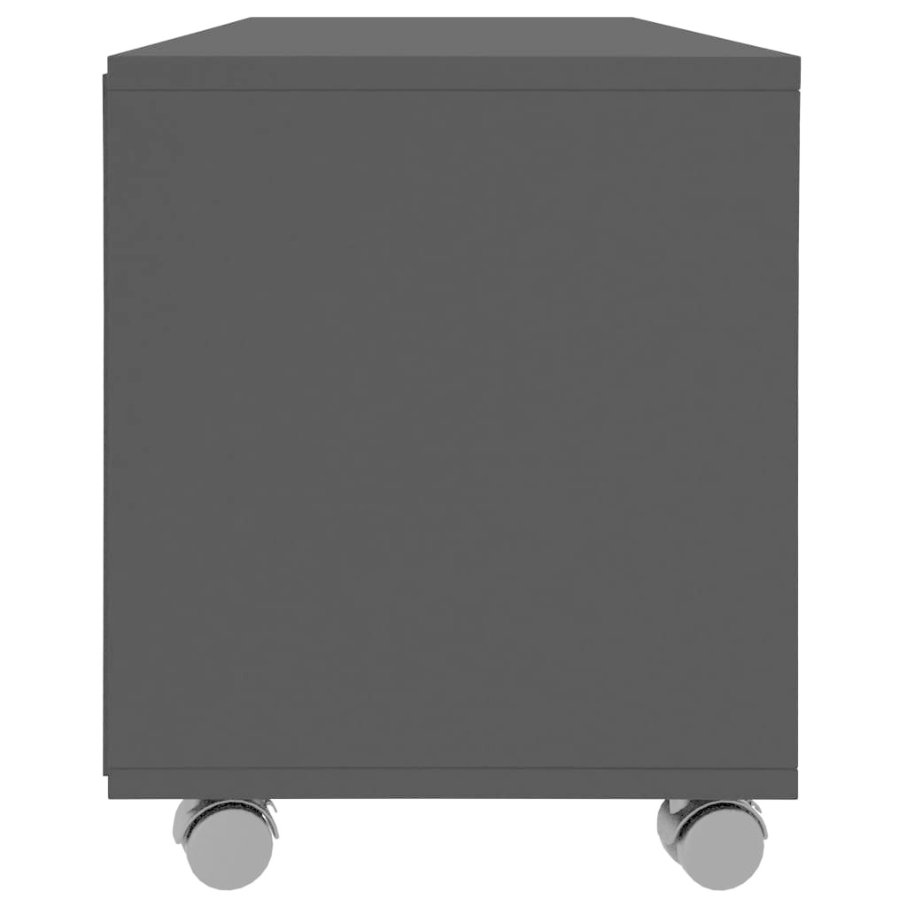 Tv-meubel met wieltjes 90x35x35 cm bewerkt hout zwart