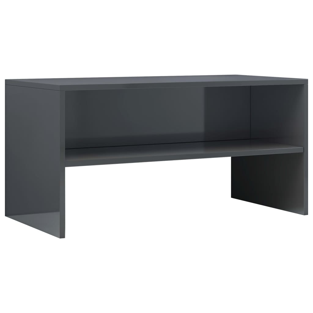 Tv-meubel 80x40x40 cm bewerkt hout hoogglans grijs