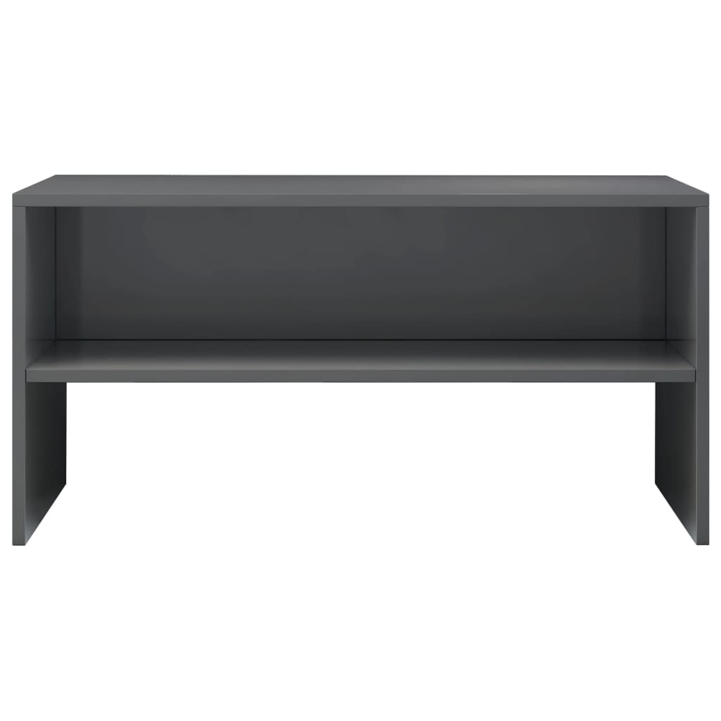 Tv-meubel 80x40x40 cm bewerkt hout hoogglans grijs