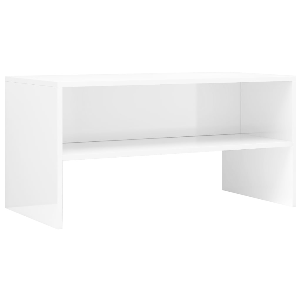 Tv-meubel 80x40x40 cm bewerkt hout hoogglans wit