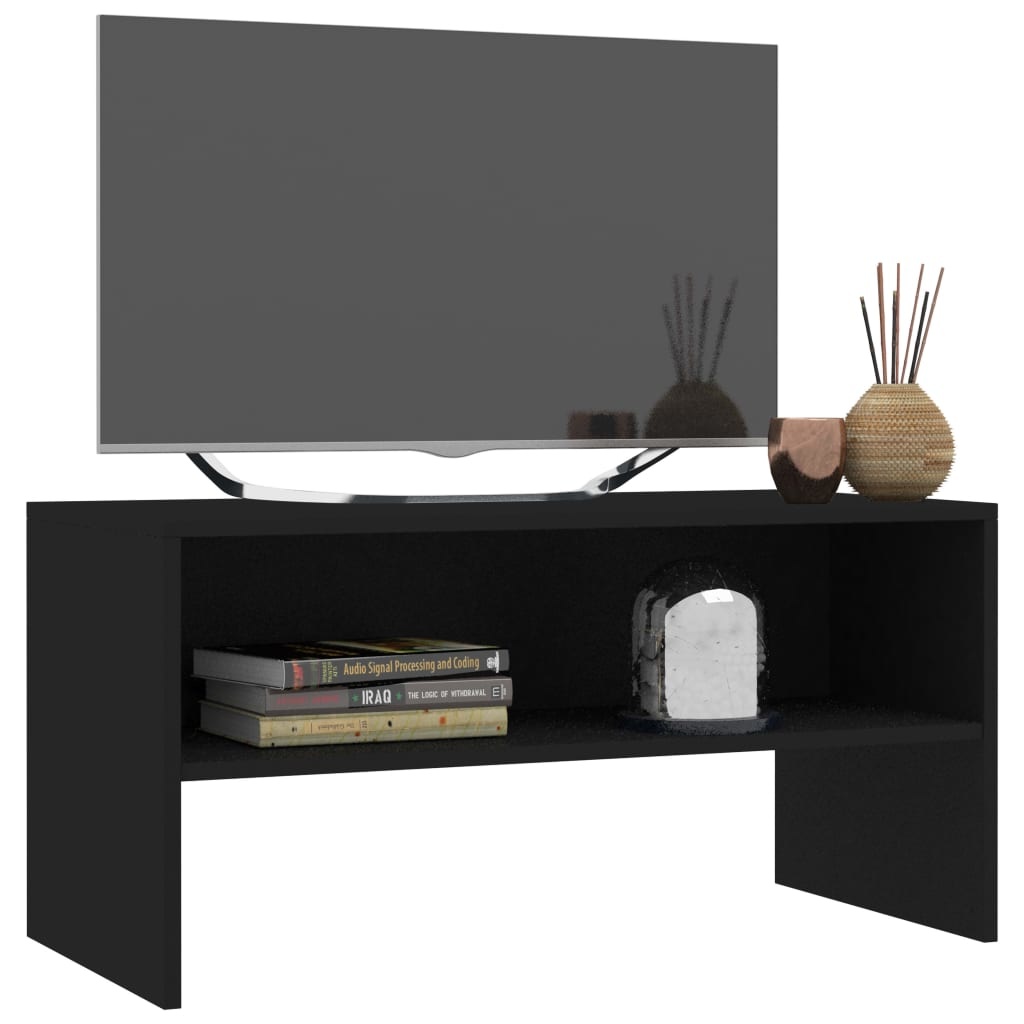 Tv-meubel 80x40x40 cm bewerkt hout zwart