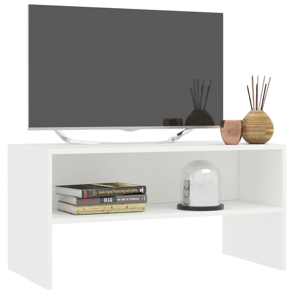Tv-meubel 80x40x40 cm bewerkt hout wit