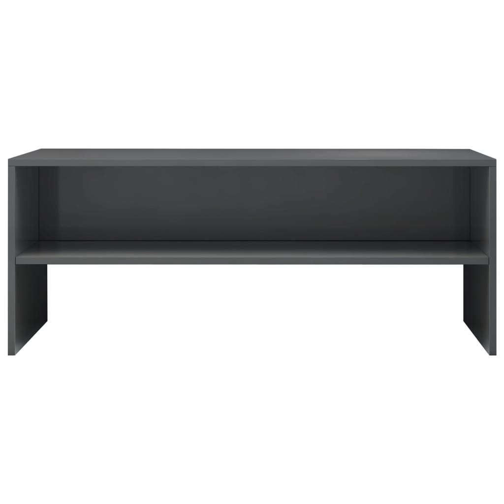 Tv-meubel 100x40x40 cm bewerkt hout hoogglans grijs