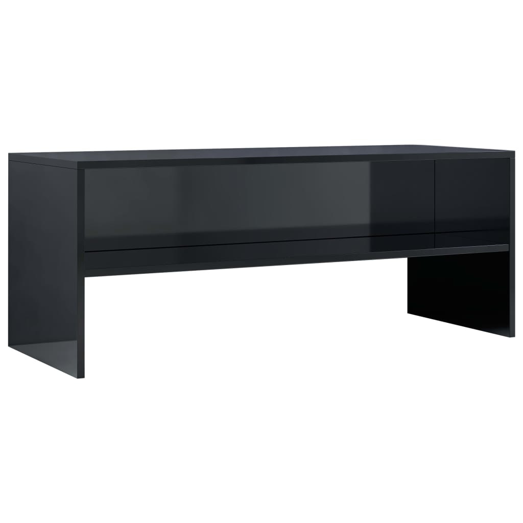 Tv-meubel 100x40x40 cm bewerkt hout hoogglans zwart