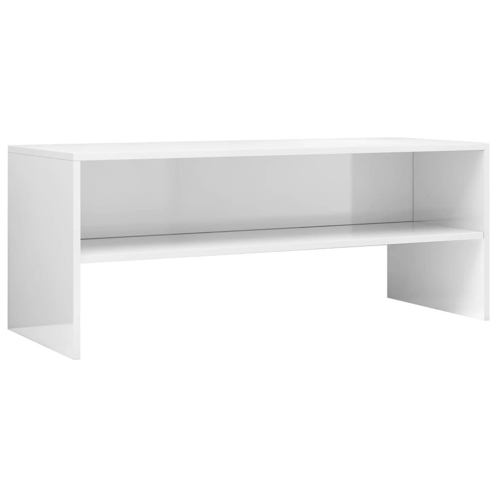 Tv-meubel 100x40x40 cm bewerkt hout hoogglans wit