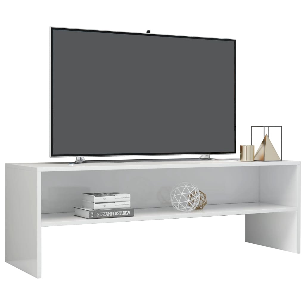 Tv-meubel 120x40x40 cm bewerkt hout hoogglans wit