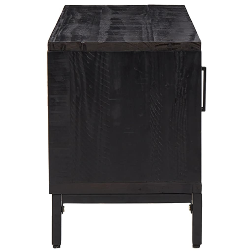Tv-meubel 110x35x48 cm gerecycled massief grenenhout zwart