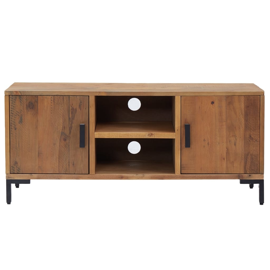 Tv-meubel 110x35x48 cm massief grenenhout bruin