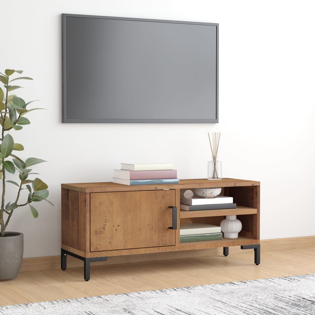 Tv-meubel 90x30x40 cm gerecycled massief grenenhout bruin