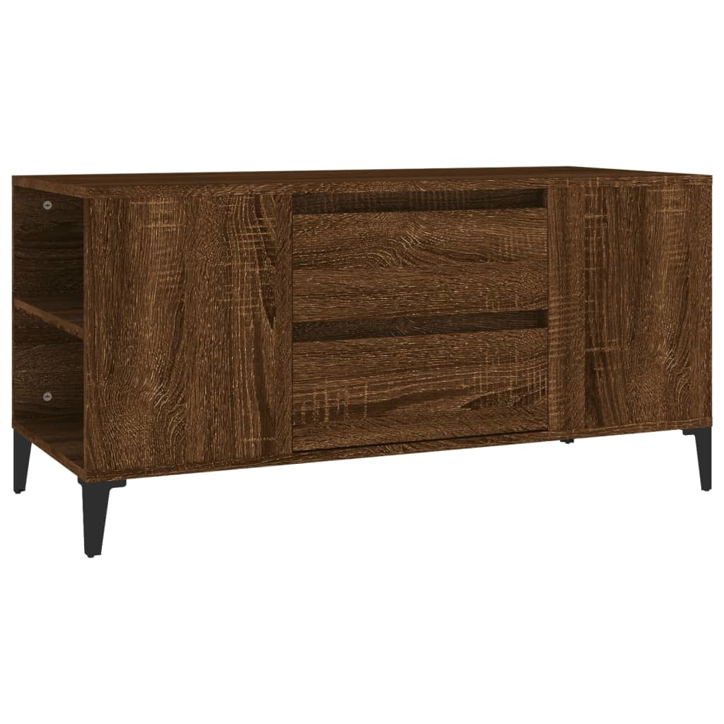 Tv-meubel 102x44,5x50 cm bewerkt hout bruineikenkleurig