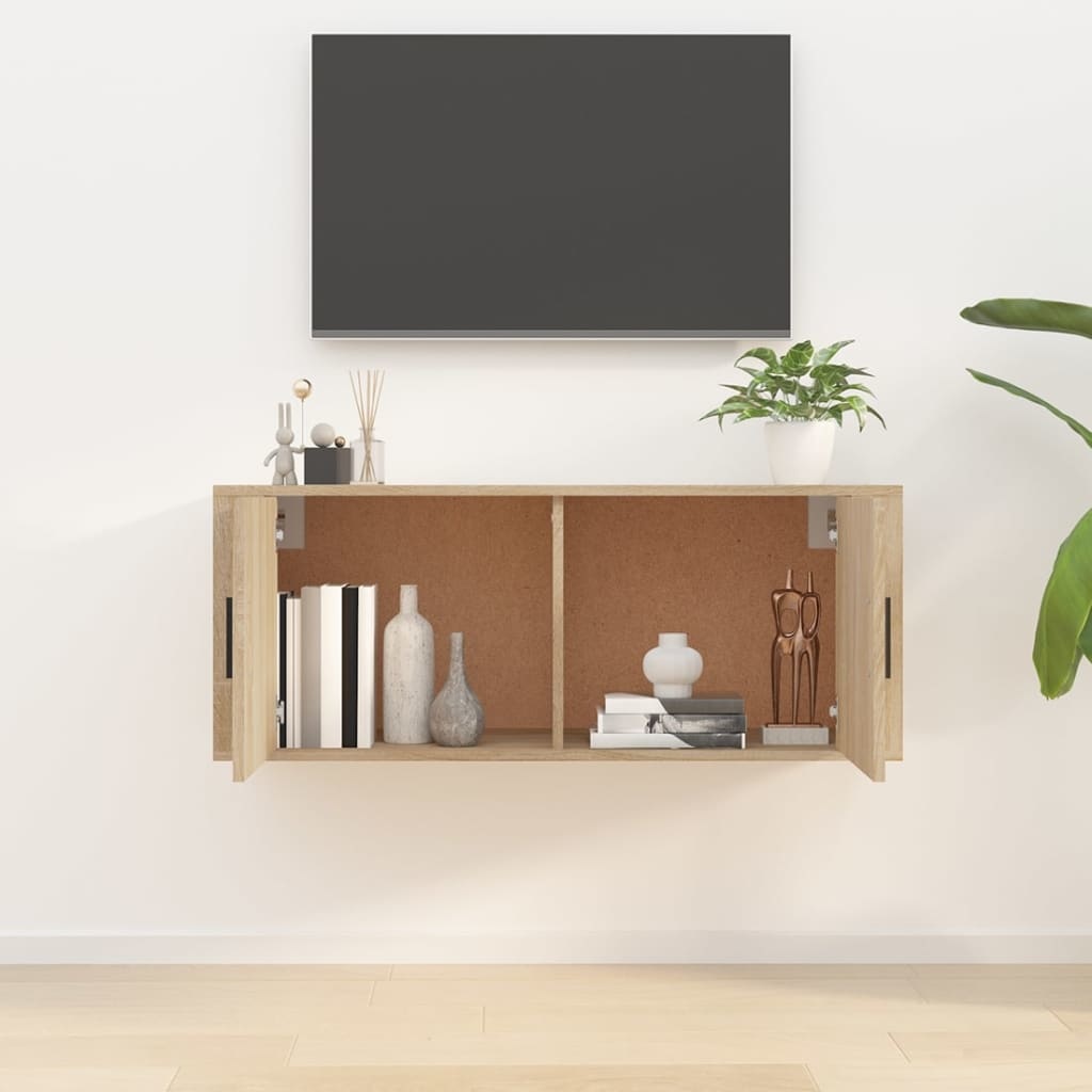 Tv-wandmeubel 100x34,5x40 cm sonoma eikenkleurig